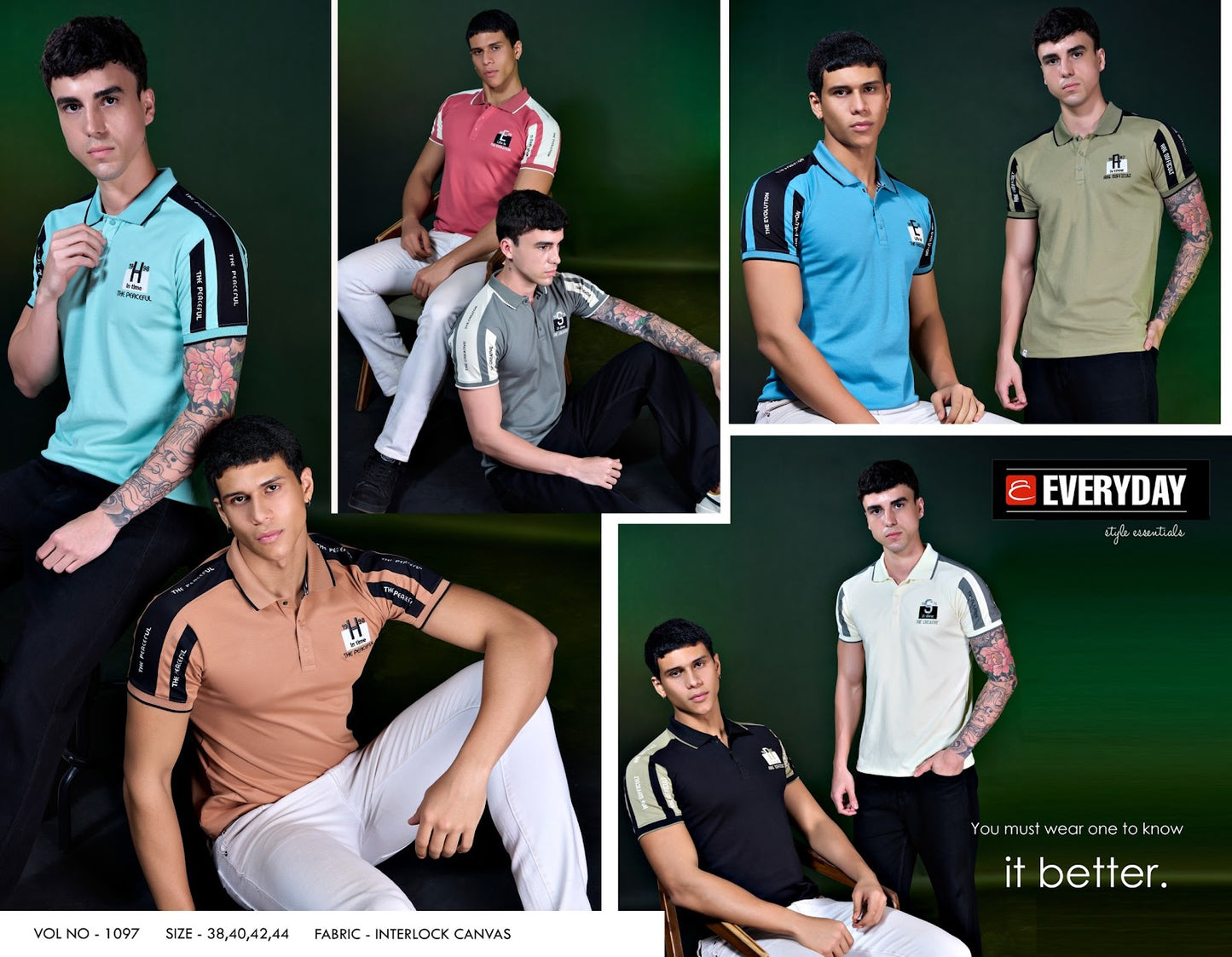 Vol 1097 Everyday Canvas Interlock Mens Tshirts Manufacturer Gujarat