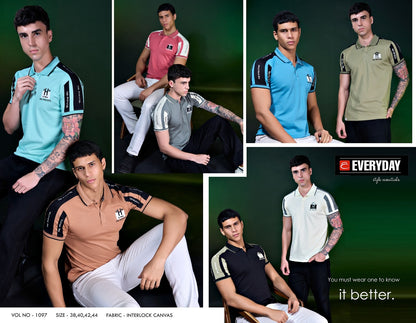 Vol 1097 Everyday Canvas Interlock Mens Tshirts Manufacturer Gujarat