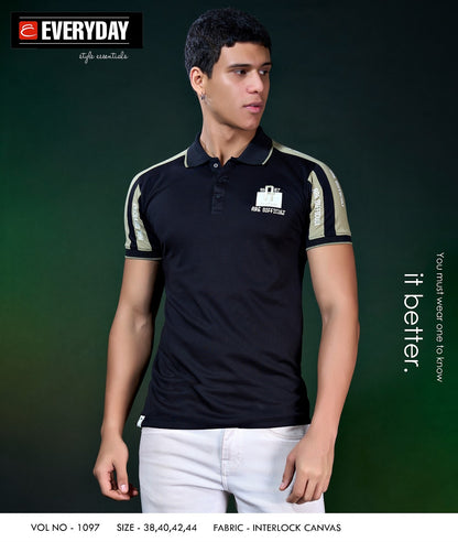 Vol 1097 Everyday Canvas Interlock Mens Tshirts Manufacturer Gujarat