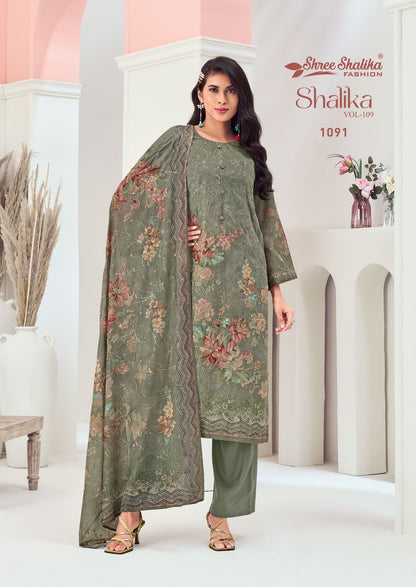 Vol 109 Shree Shalika Fashion Cotton Lawn Pant Style Suits Wholesaler