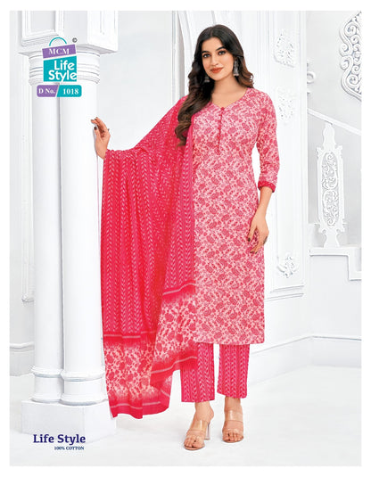 Vol 10 Mcm Lifestyle Cotton Readymade Pant Style Suits Wholesaler Gujarat