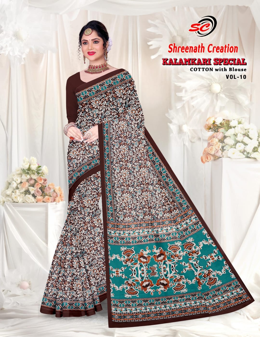 Vol 10 Shreenath Creation Kalamkari Cotton Sarees Wholesale Price
