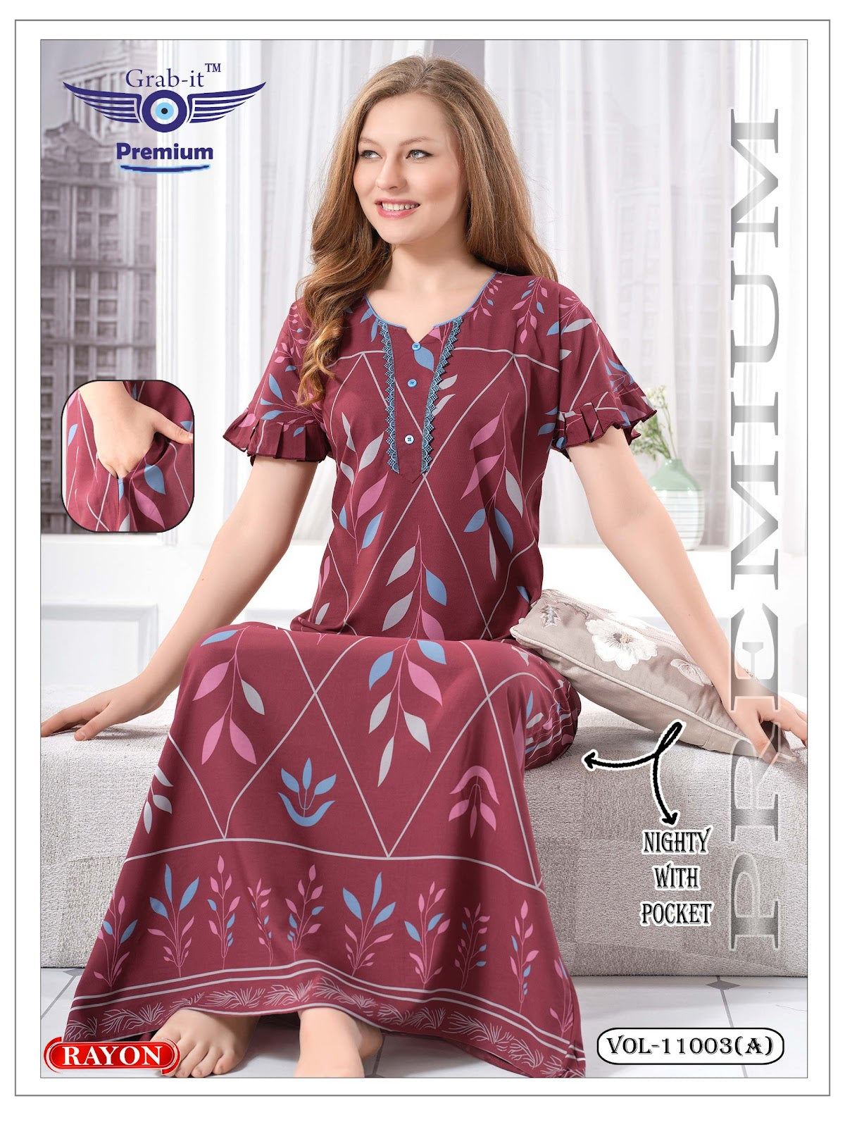 Vol 11003 A Grab It Rayon Night Gowns Exporter