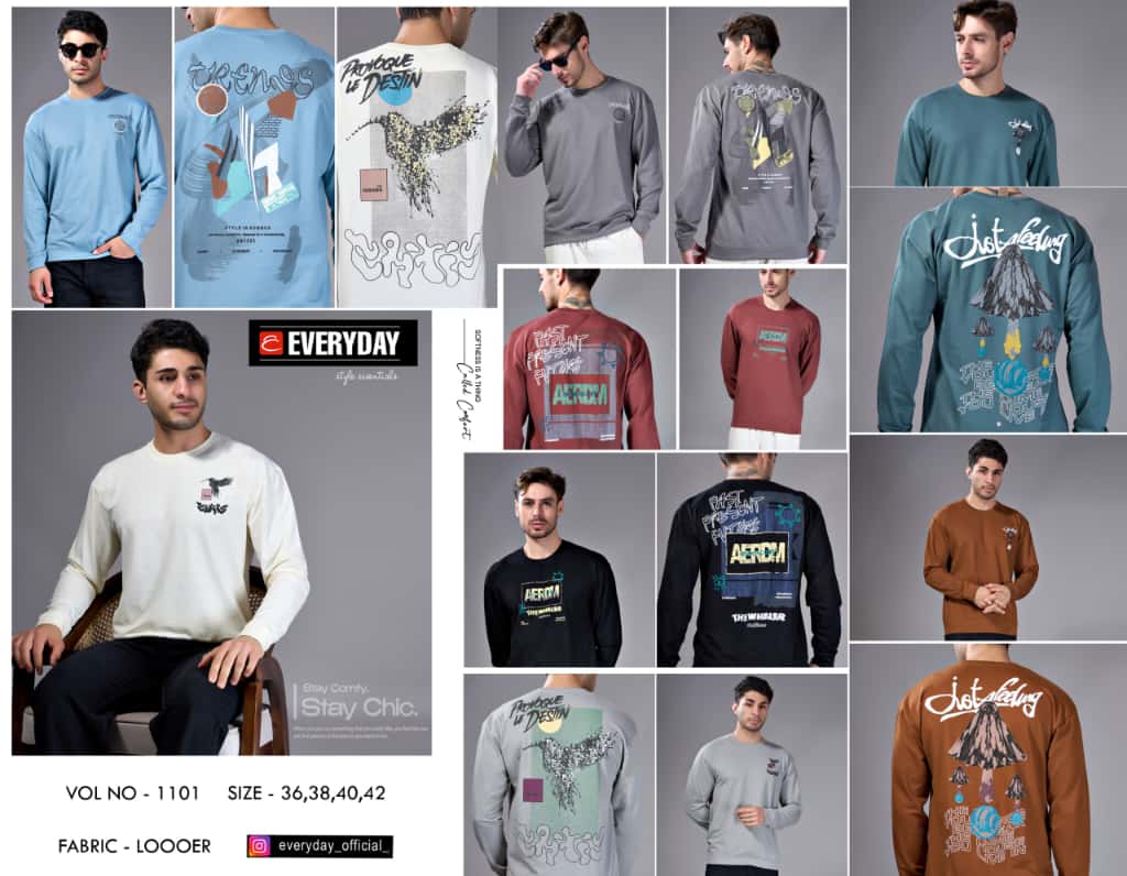 Vol 1101 Everyday Cotton Looper Mens Tshirts Wholesaler Ahmedabad