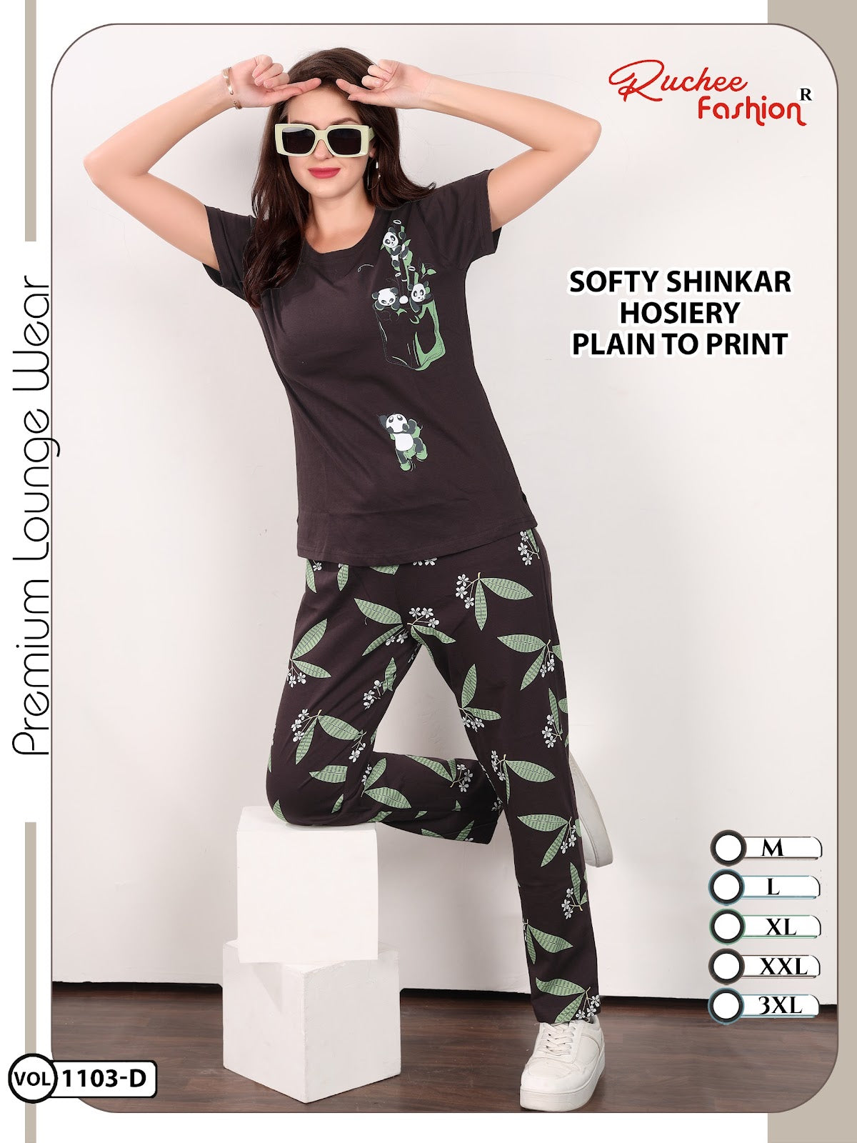 Vol 1103 Ruchee Fashion Sinker Pyjama Night Suits Wholesale Rate