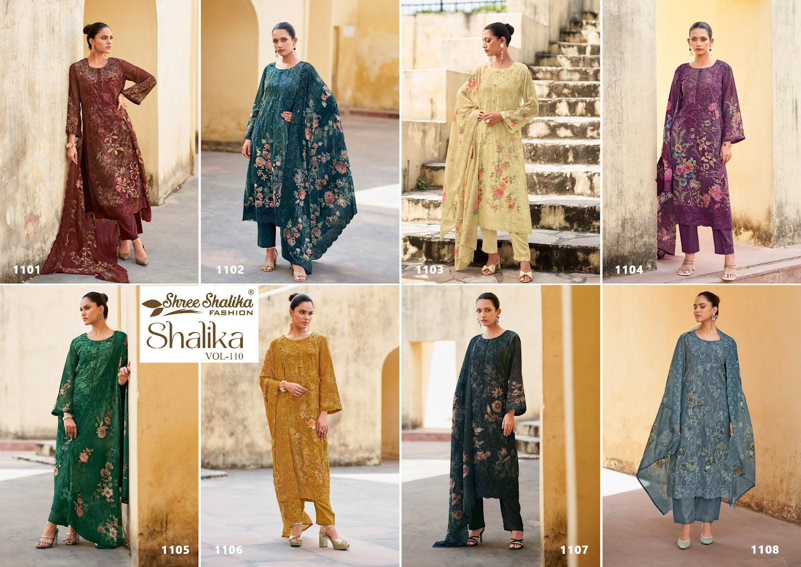Vol 110 Shree Shalika Fashion Georgette Pant Style Suits Wholesale Price