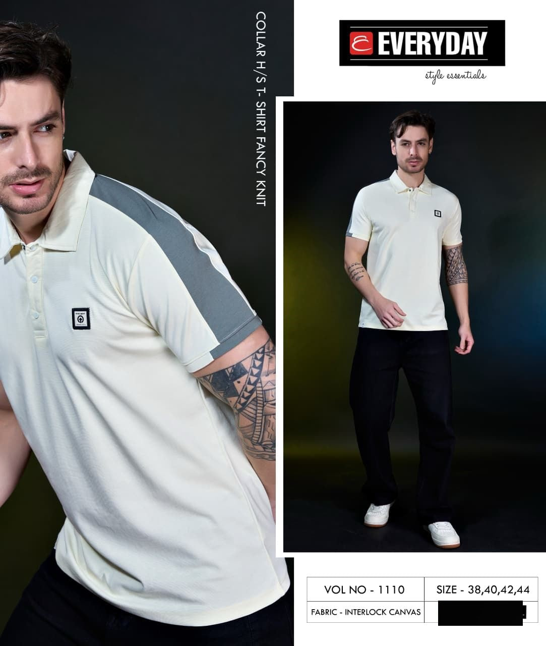 Vol 1110 Everyday Canvas Interlock Mens Tshirts Exporter