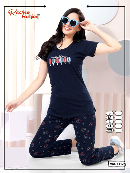 Vol 1112 3108 Ruchee Fashion Hosiery Sinker Pyjama Night Suits Manufacturer Gujarat