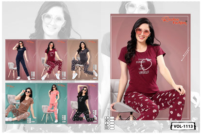 Vol 1113 Ruchee Fashion Hosiery Sinker Pyjama Night Suits Supplier Gujarat