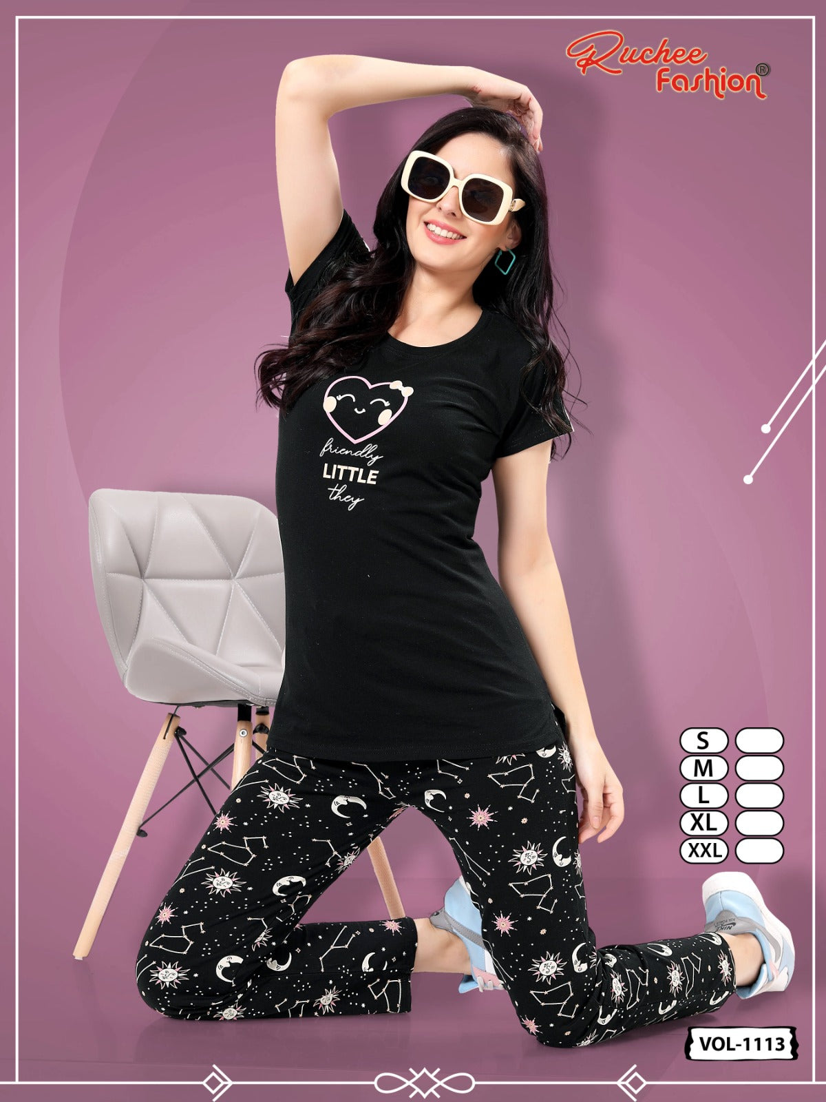 Vol 1113 Ruchee Fashion Hosiery Sinker Pyjama Night Suits Supplier Gujarat