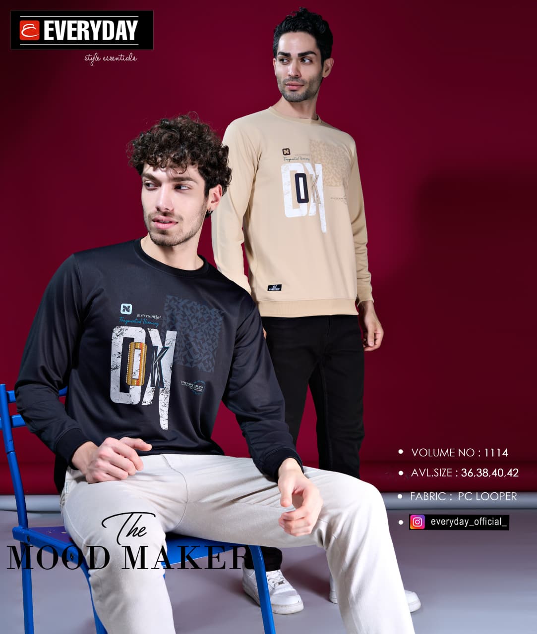 Vol 1114 Everyday Looper Mens Tshirts Exporter Gujarat