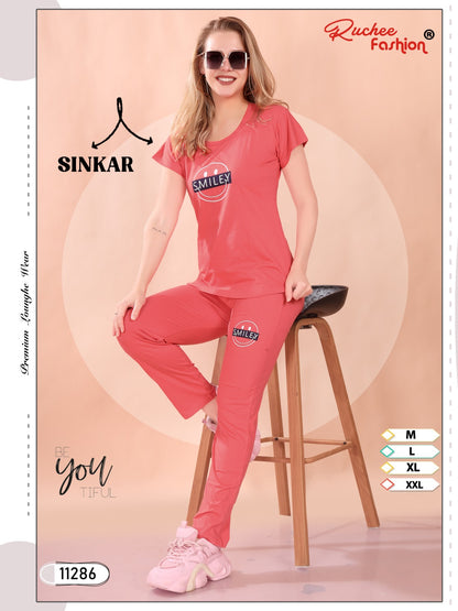 Vol 1114 Ruchee Fashion Heavy Shinkar Hosiery Pyjama Night Suits Exporter India