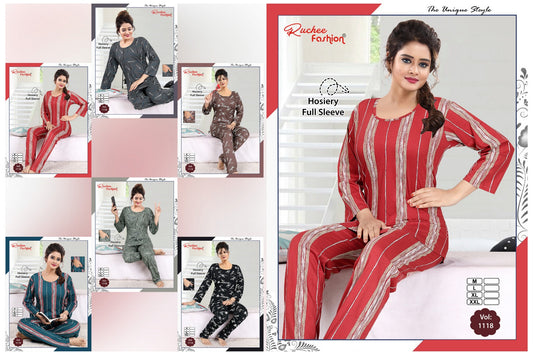 Vol 1118 Ruchee Fashion Hosiery Full Sleeve Night Suits Manufacturer Gujarat