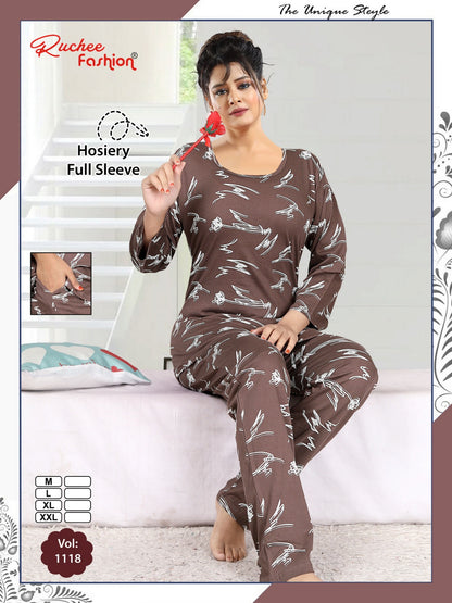 Vol 1118 Ruchee Fashion Hosiery Full Sleeve Night Suits Manufacturer Gujarat