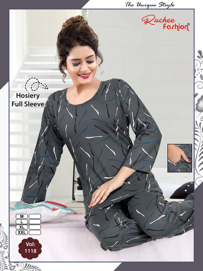Vol 1118 Ruchee Fashion Hosiery Full Sleeve Night Suits Manufacturer Gujarat