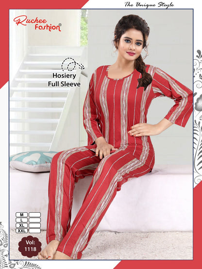 Vol 1118 Ruchee Fashion Hosiery Full Sleeve Night Suits Manufacturer Gujarat