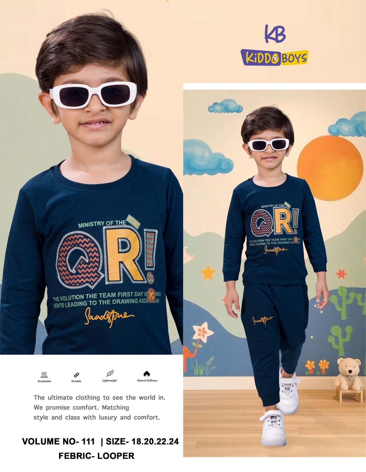 Vol 111 Kiddo Looper Boys Pant Set Manufacturer India