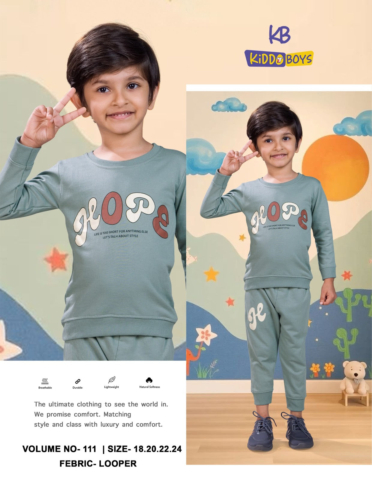 Vol 111 Kiddo Looper Boys Pant Set Manufacturer India
