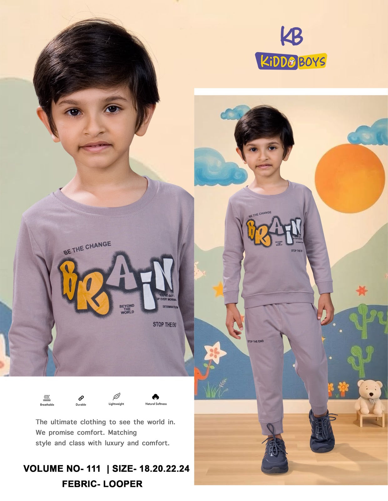 Vol 111 Kiddo Looper Boys Pant Set Manufacturer India