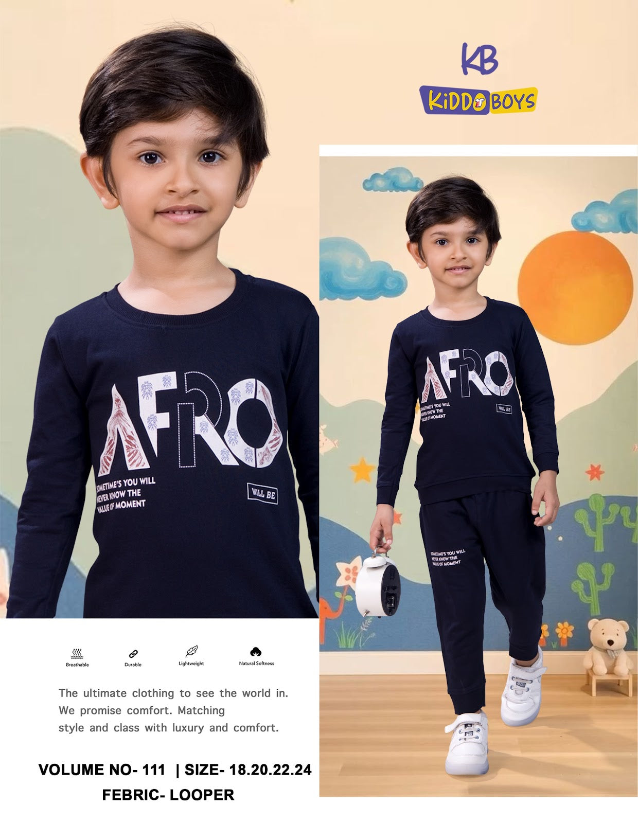 Vol 111 Kiddo Looper Boys Pant Set Manufacturer India