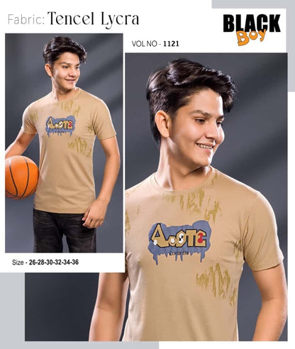 Vol 1121 Black Tencil Lycra Boys Tshirt Manufacturer Ahmedabad