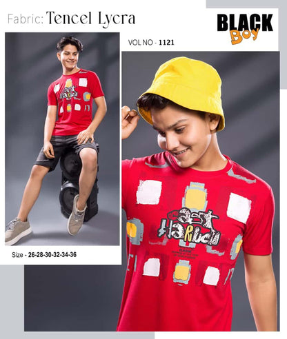 Vol 1121 Black Tencil Lycra Boys Tshirt Manufacturer Ahmedabad