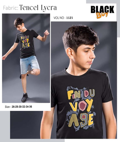 Vol 1121 Black Tencil Lycra Boys Tshirt Manufacturer Ahmedabad