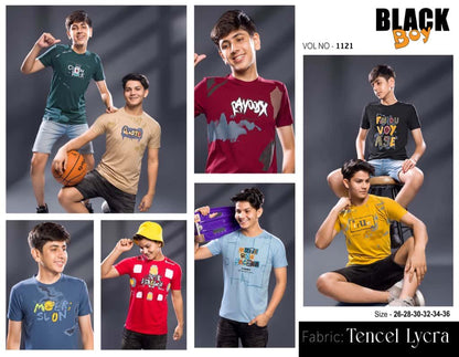 Vol 1121 Black Tencil Lycra Boys Tshirt Manufacturer Ahmedabad