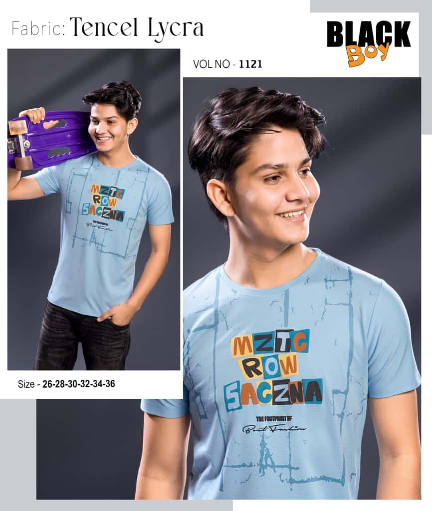 Vol 1121 Black Tencil Lycra Boys Tshirt Manufacturer Ahmedabad