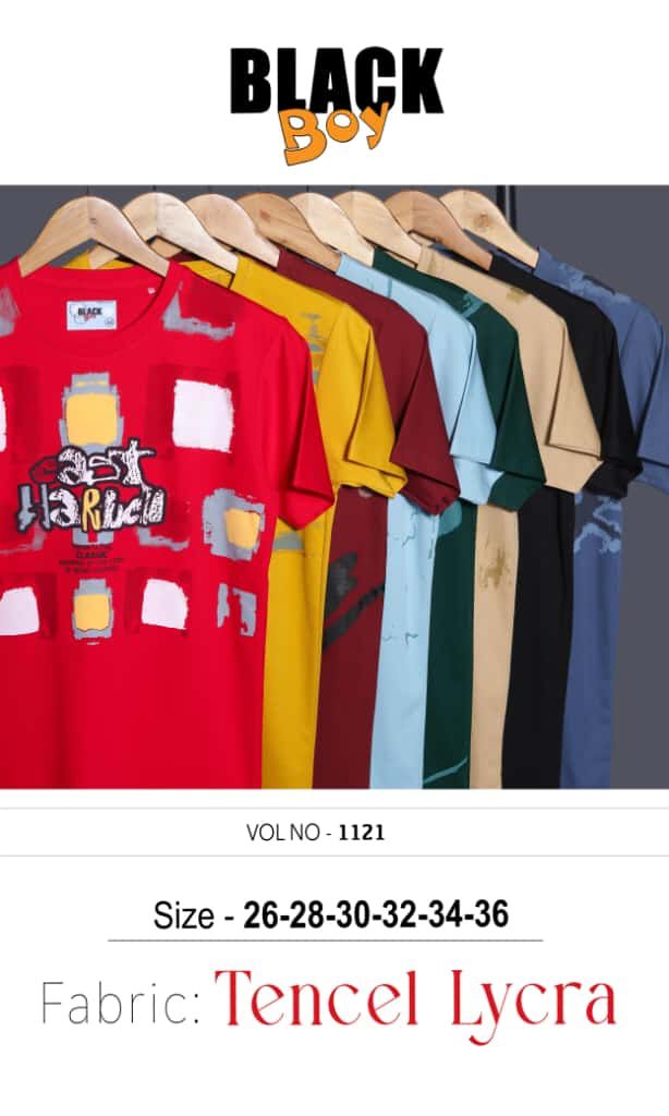 Vol 1121 Black Tencil Lycra Boys Tshirt Manufacturer Ahmedabad