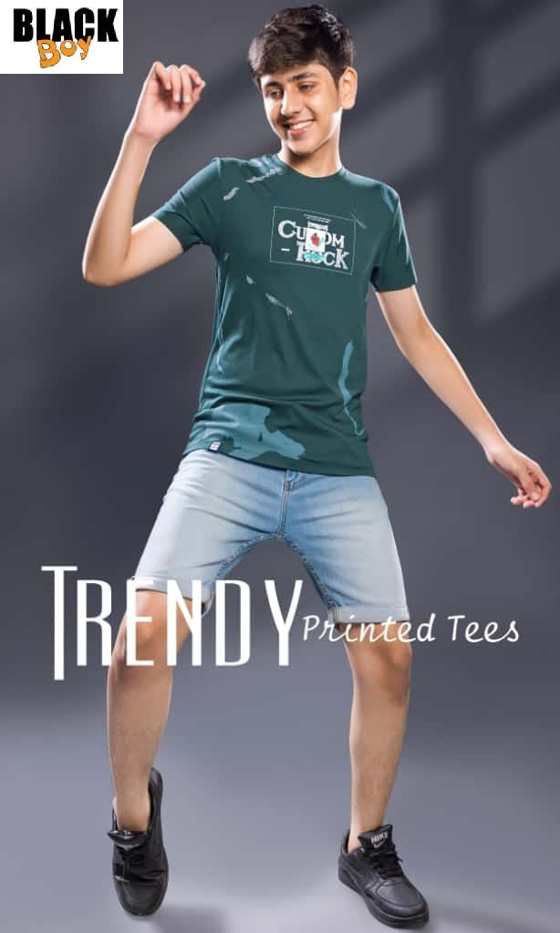 Vol 1121 Black Tencil Lycra Boys Tshirt Manufacturer Ahmedabad