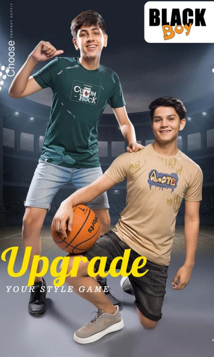 Vol 1121 Black Tencil Lycra Boys Tshirt Manufacturer Ahmedabad