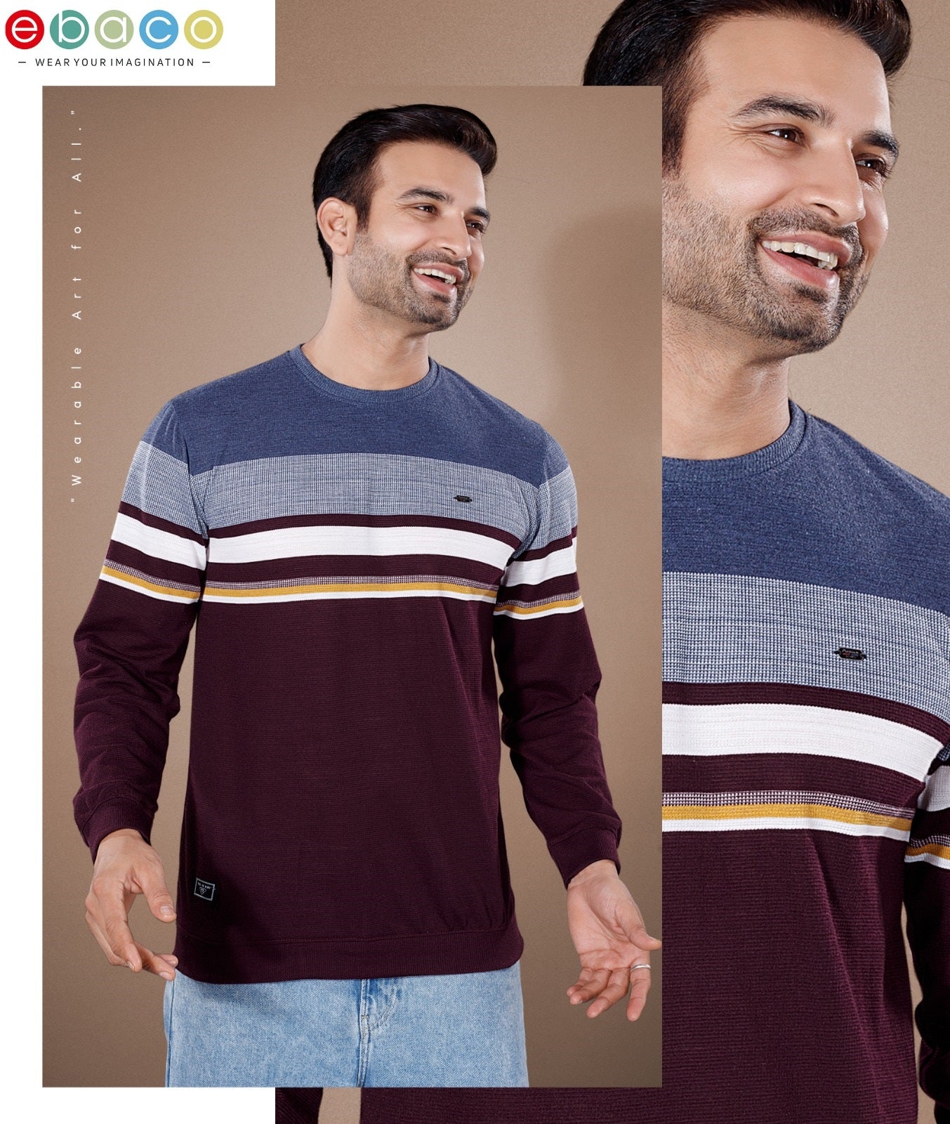 Vol 1122 Ebaco Auto Stripes Mens Tshirts Wholesale Price