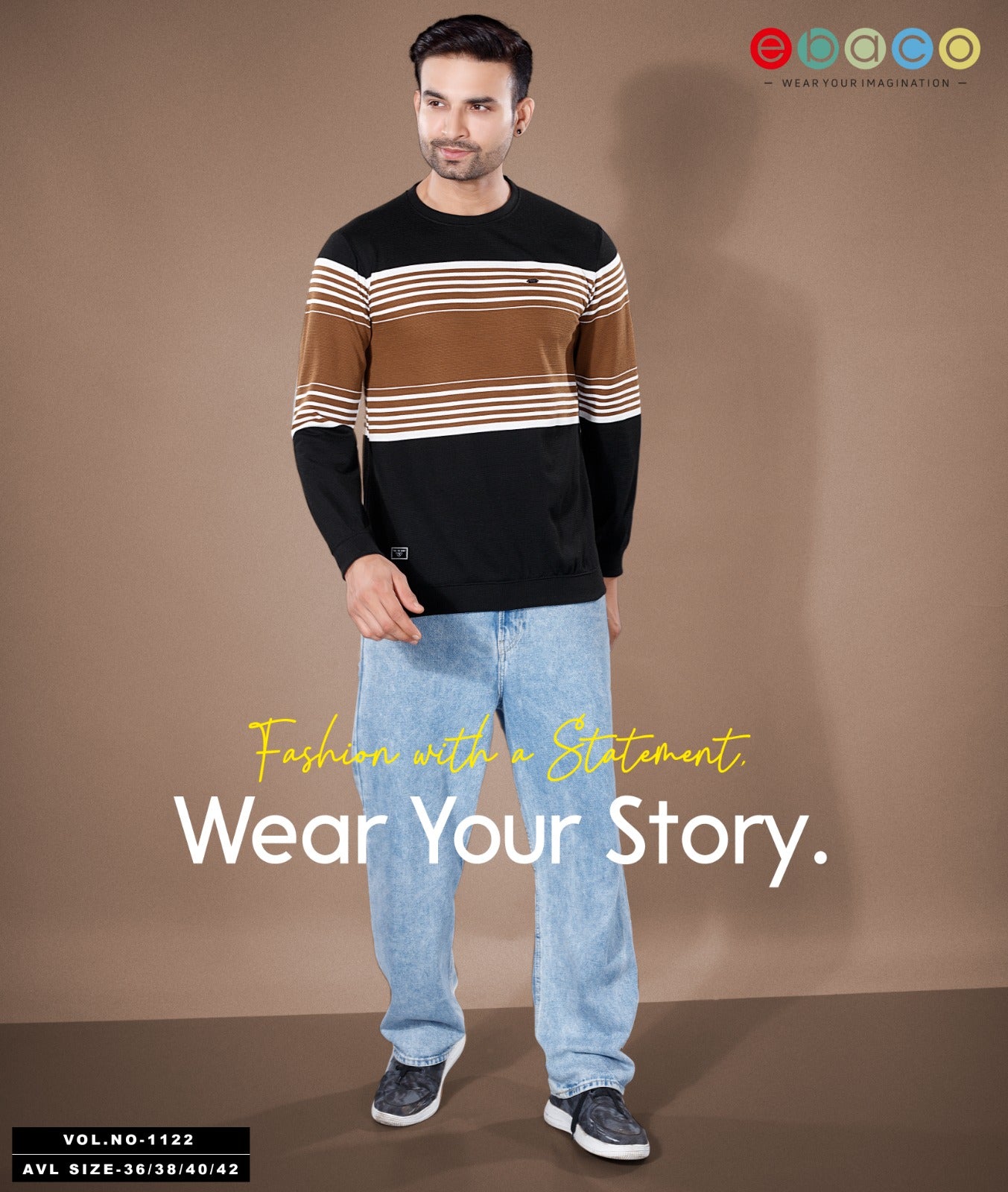 Vol 1122 Ebaco Auto Stripes Mens Tshirts Wholesale Price