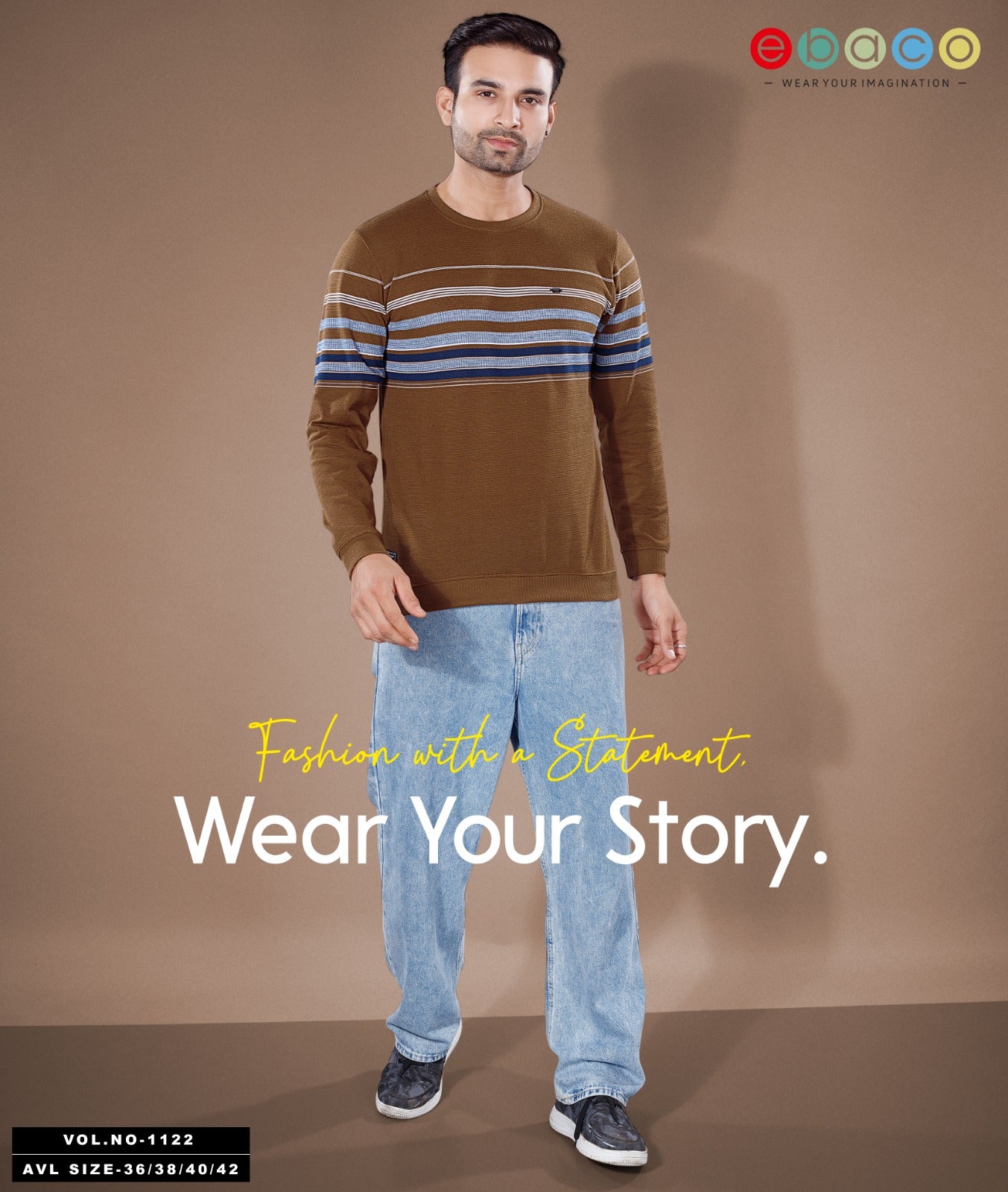 Vol 1122 Ebaco Auto Stripes Mens Tshirts Wholesale Price