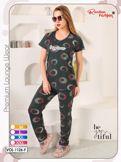 Vol 1126 Ruchee Fashion Sinker Pyjama Night Suits Manufacturer Ahmedabad