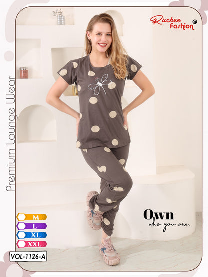 Vol 1126 Ruchee Fashion Sinker Pyjama Night Suits Manufacturer Ahmedabad