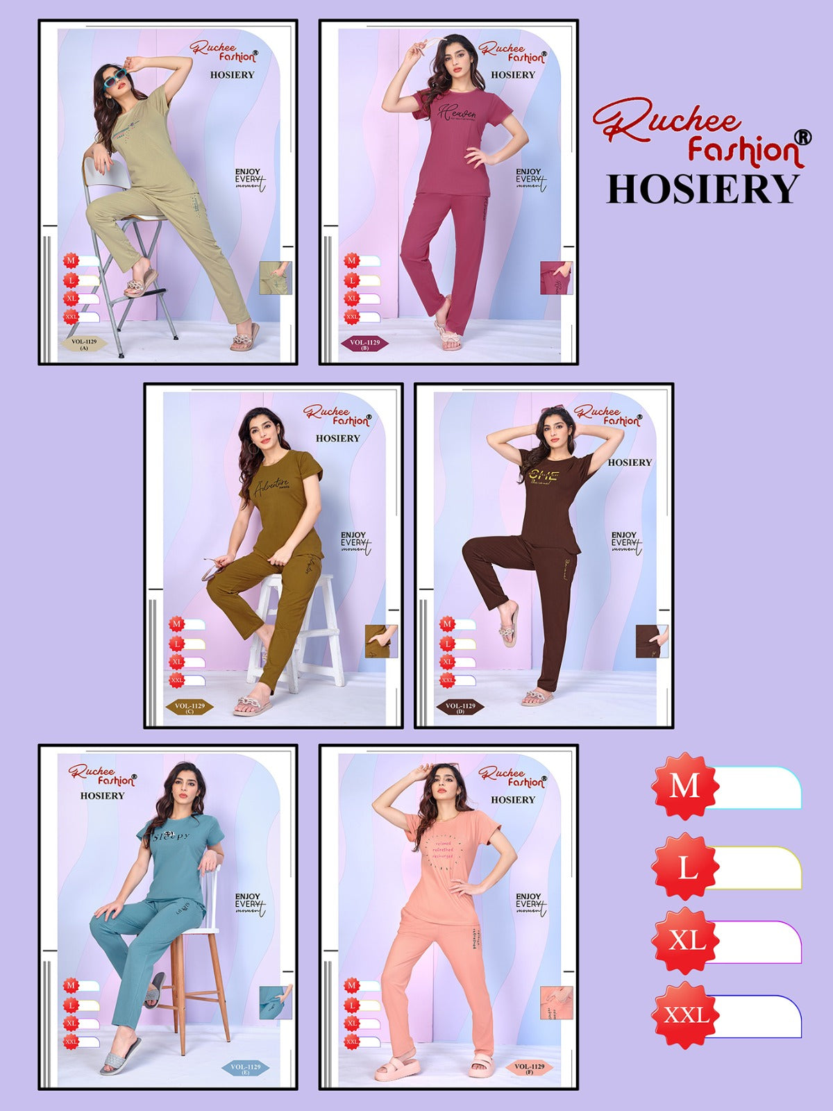 Vol 1129 Ruchee Fashion Hosiery Pyjama Night Suits Exporter Gujarat