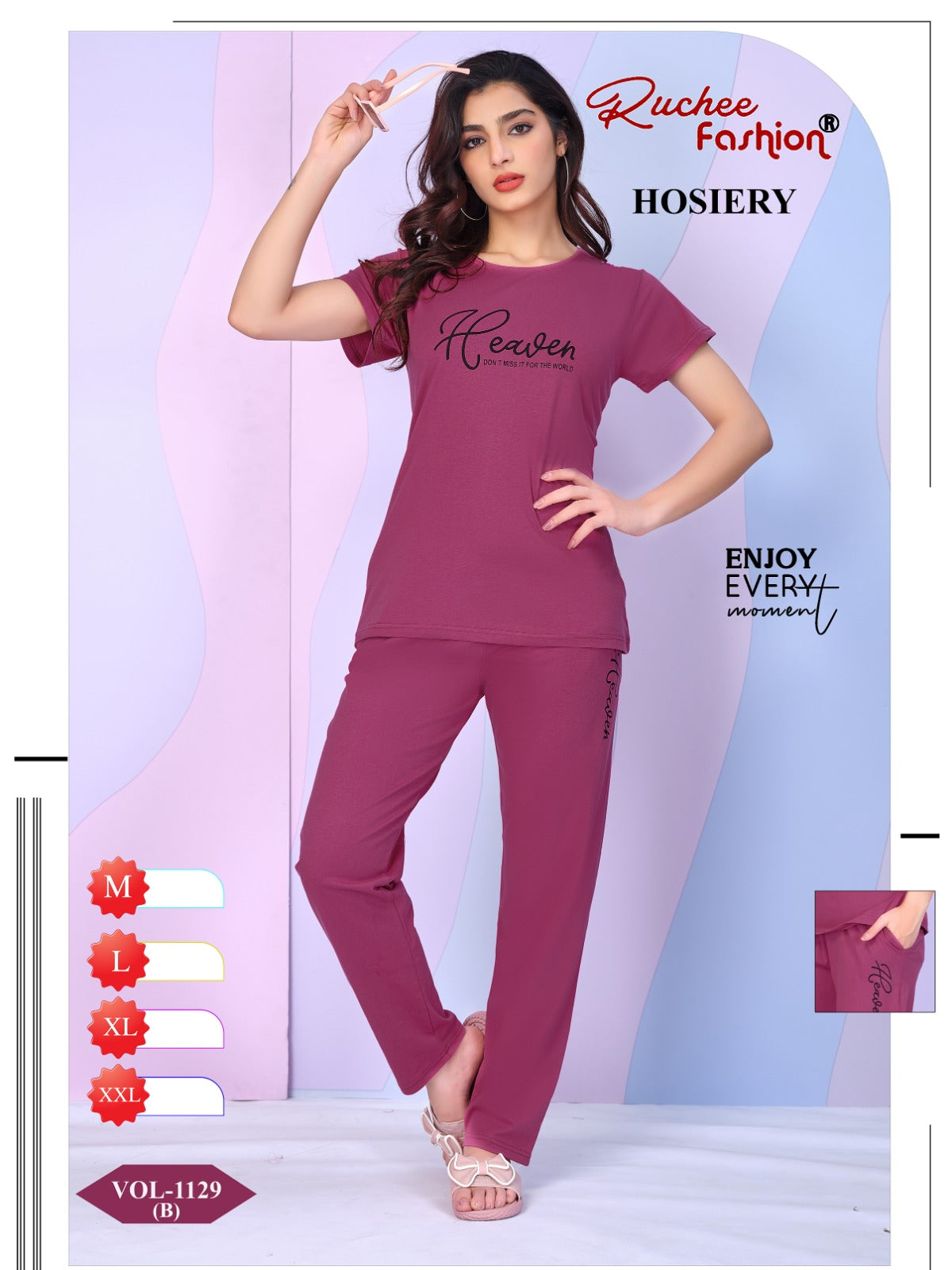 Vol 1129 Ruchee Fashion Hosiery Pyjama Night Suits Exporter Gujarat