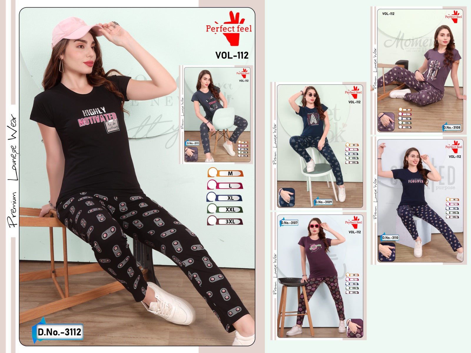 Vol 112 Plain-Print Perfect Feel Hosiery Pyjama Night Suits Manufacturer Gujarat