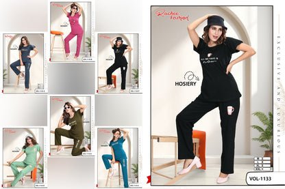 Vol 1133 Ruchee Fashion Hosiery Pyjama Night Suits Wholesaler Ahmedabad