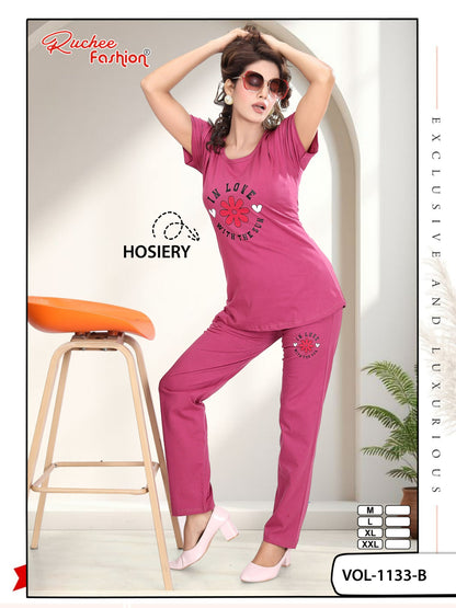 Vol 1133 Ruchee Fashion Hosiery Pyjama Night Suits Wholesaler Ahmedabad