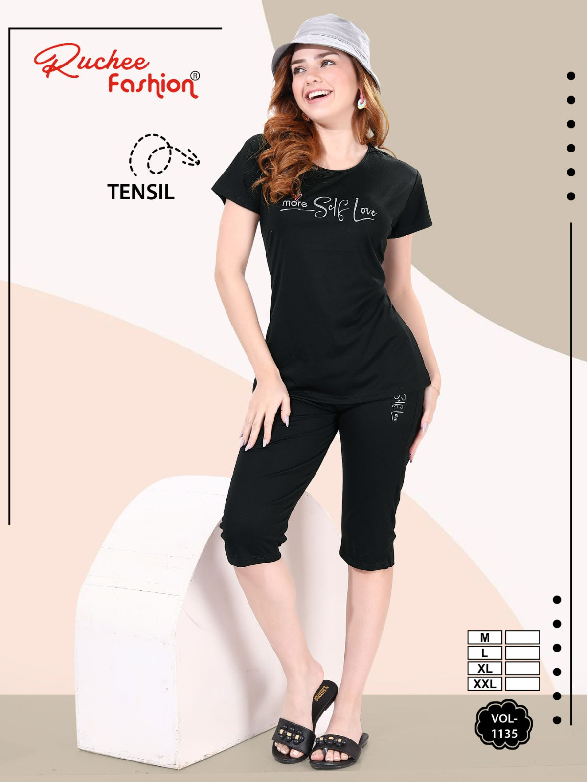 Vol 1135 Ruchee Fashion Tencel Capri Night Suits Wholesale Price