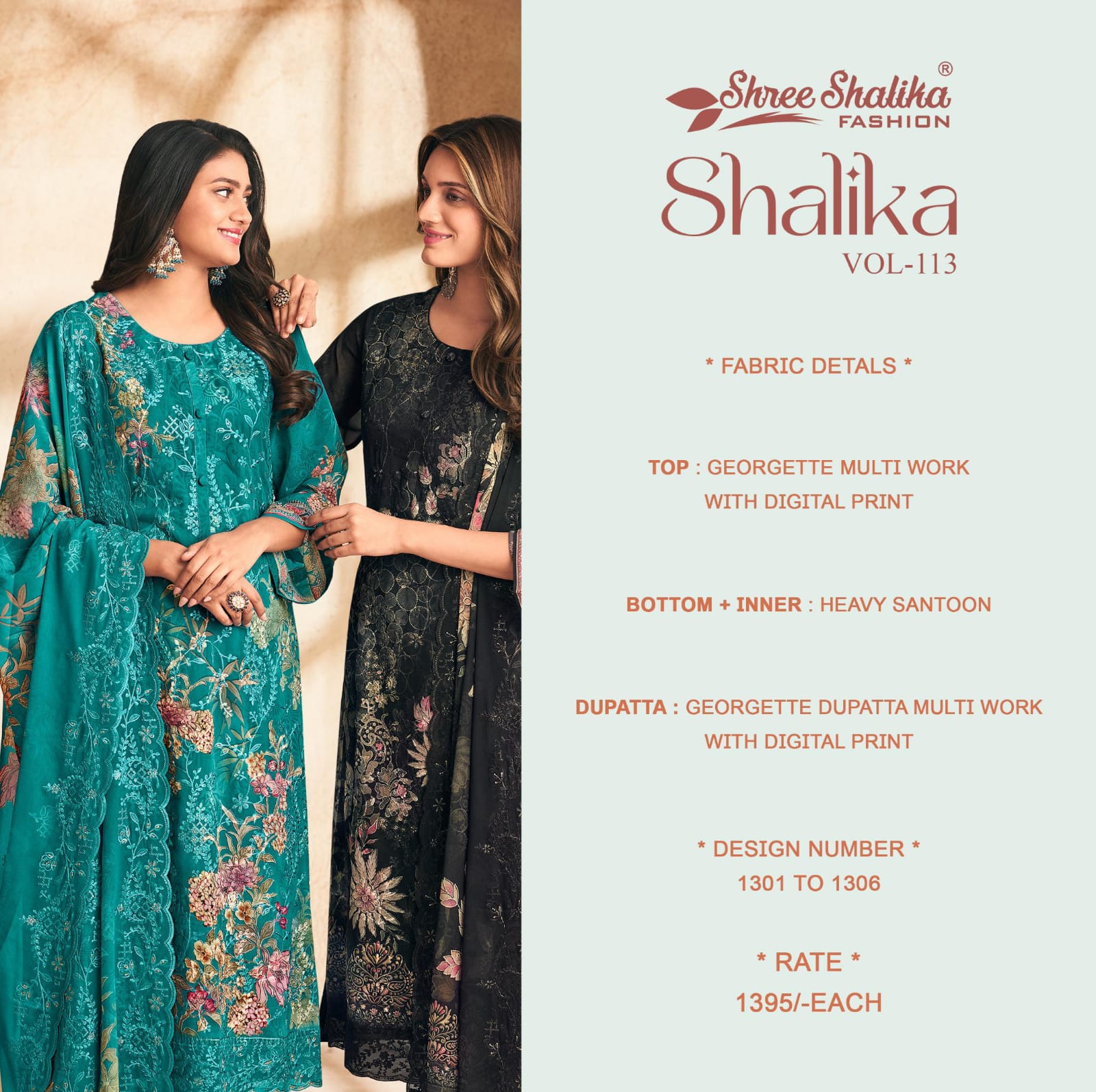 Vol 113 Shree Shalika Fashion Georgette Pant Style Suits Wholesaler India