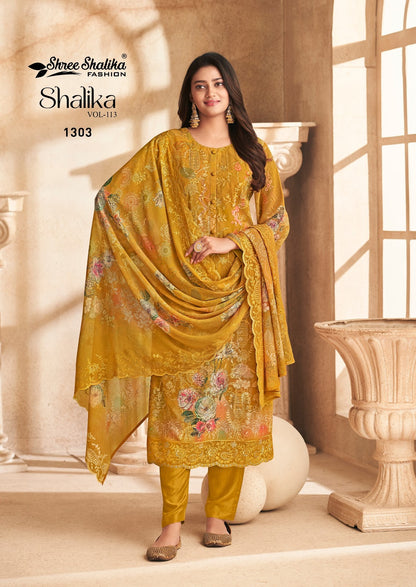 Vol 113 Shree Shalika Fashion Georgette Pant Style Suits Wholesaler India