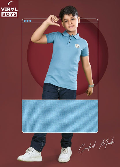 Vol 113 Viral Canvas Interlock Boys Tshirt Manufacturer