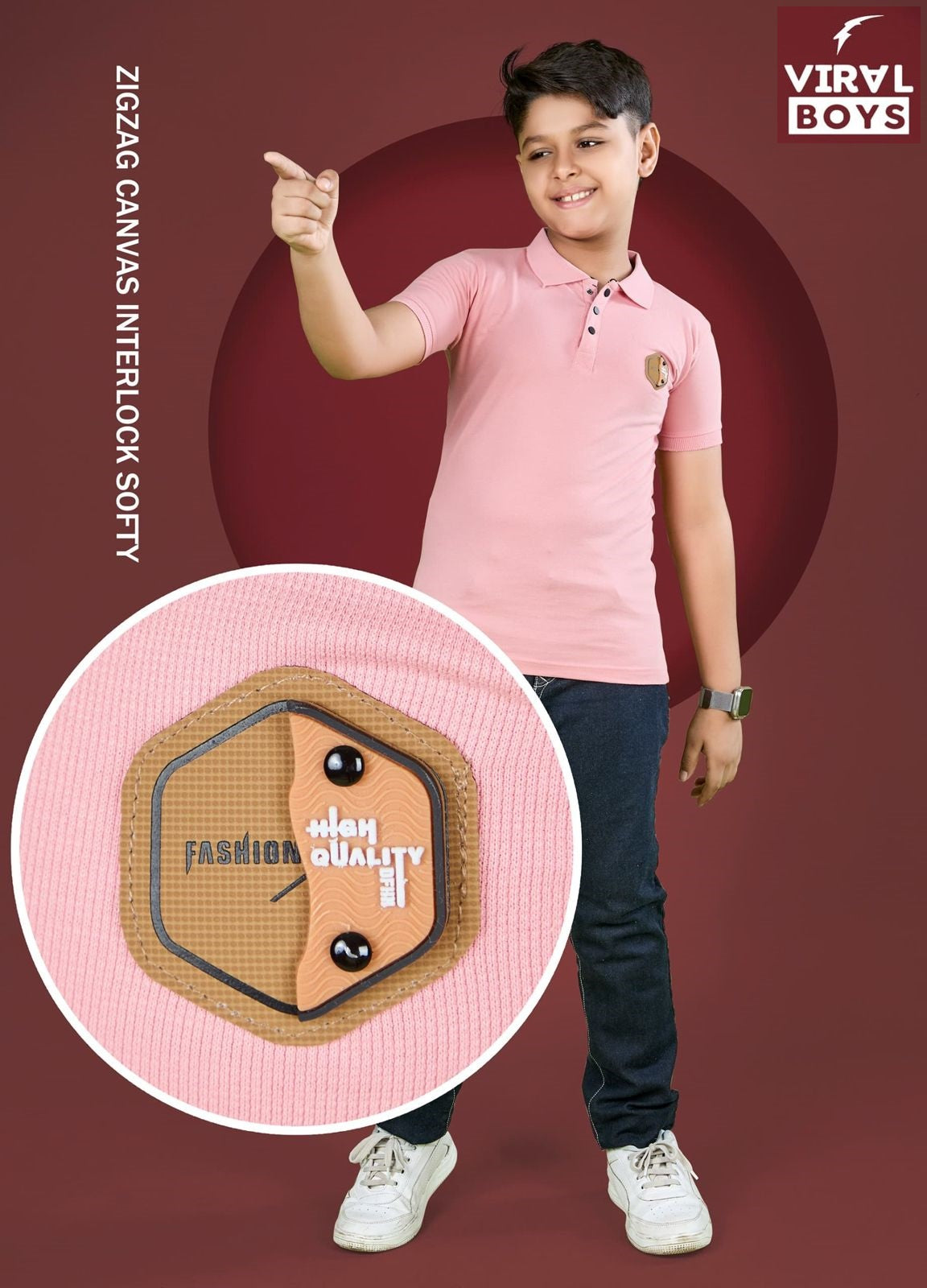 Vol 113 Viral Canvas Interlock Boys Tshirt Manufacturer