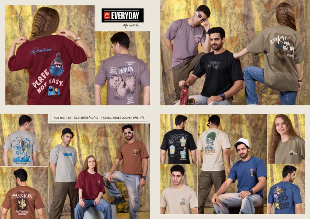 Vol 1143 Everyday Looper Unisex Tshirt Wholesaler Gujarat