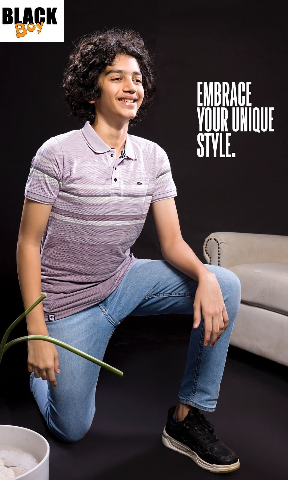 Vol 1148 Black Auto Stripes Boys Tshirt Wholesaler