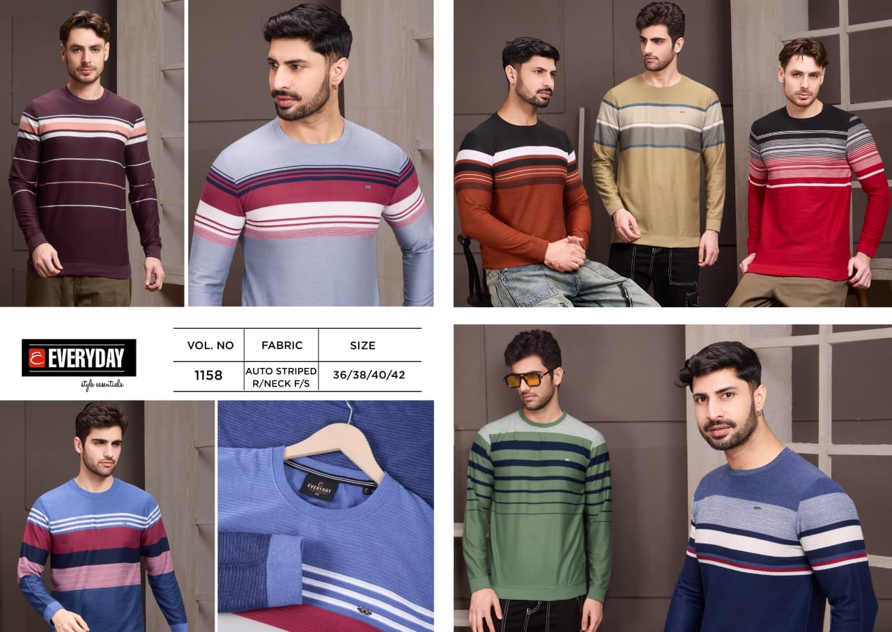 Vol 1158 Everyday Auto Stripes Mens Tshirts Wholesaler India